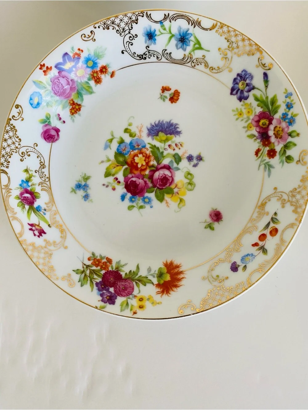 Kongo Japan Floral Bowl Set 4 Hand Painted Porcelain Romance Gold Trim Vintage